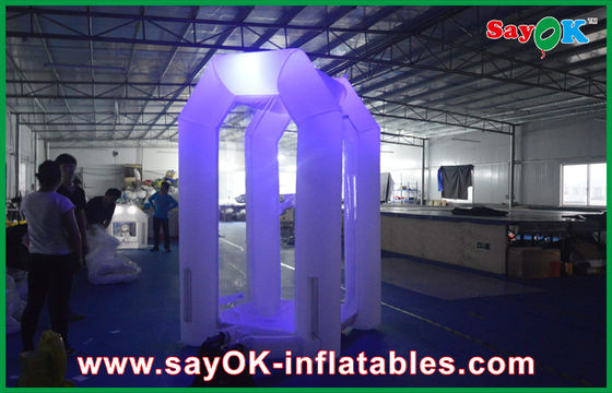 Inflatable Party Decorations Durable Wedding White Inflatable Money Booth With Led Lights