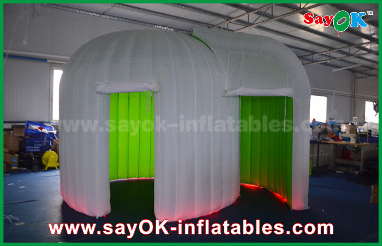 Green Background Inflatable Photo Booth Enclosure Double - Deck Photo Booth Tent