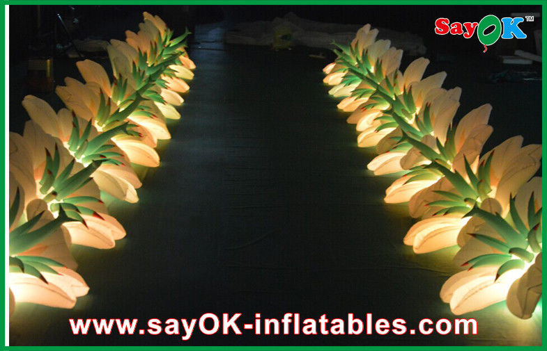Long Inflatable Lighting Decoration LED Flower Chain For Event Nylon Cloth