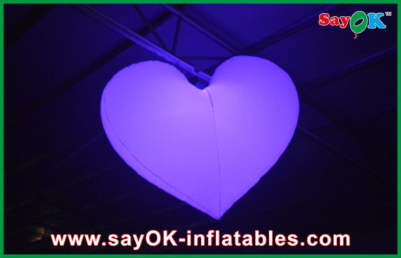 Hanging Inflatable Lighting Decoration For Wedding Heart LED