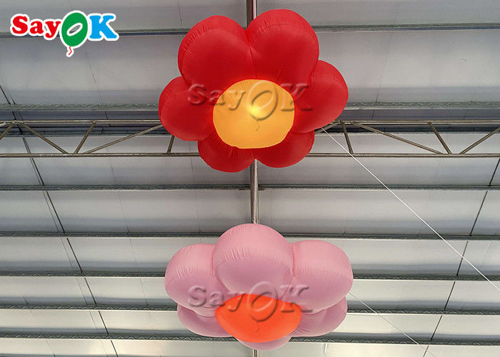 Custom 1.5m 2m 190T Artificial Inflatable Lighting Flower