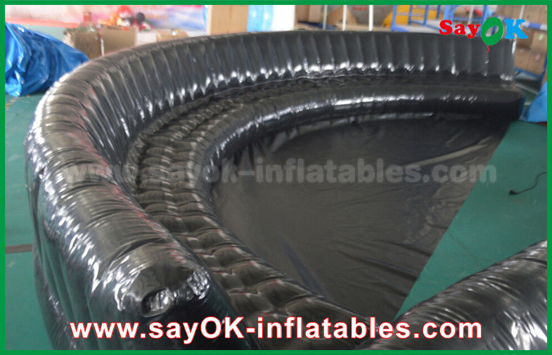 Eco-friendly Custom Inflatable Products 6 - 10m Black Hermetically Sealed 0.6mm PVC Inflatable Sofa