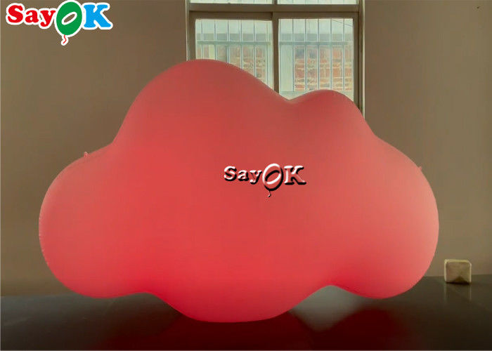 210D Oxford Custom Inflatable Products Ceiling Hanging PVC Cloud Balloon With LED Lights