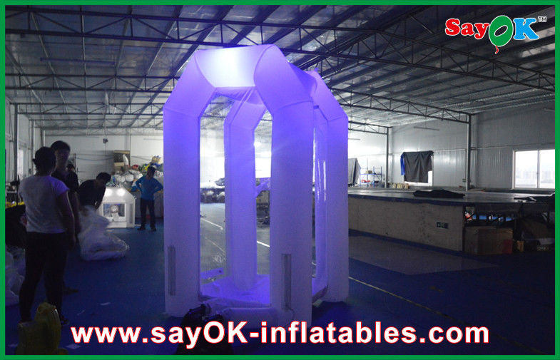 Inflatable Party Decorations Durable Wedding White Inflatable Money Booth With Led Lights