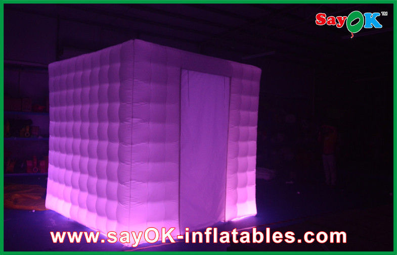 Inflatable Party Decorations Square 210D Polyester Cloth Vintage Photo Booth With Led Lighting