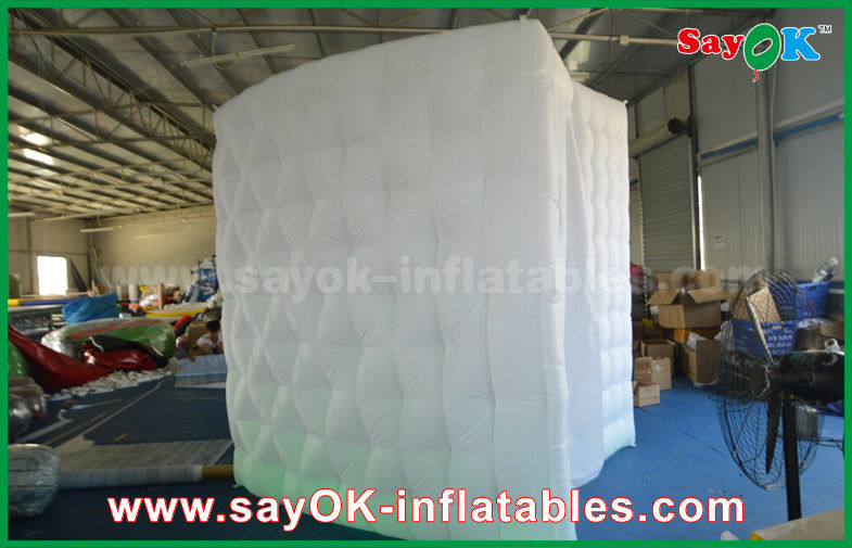 Inflatable Photo Booth Enclosure 2.4 X 2.4 X 2.4m White Inflatable Mobile Photo Booth Enclosure Cube With Led Lighting