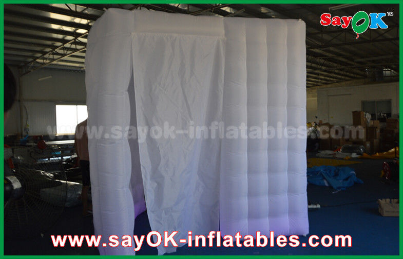Inflatable Photo Booth Enclosure 2.4 X 2.4 X 2.4m White Inflatable Mobile Photo Booth Enclosure Cube With Led Lighting