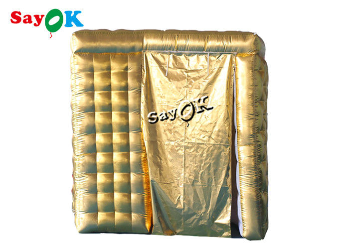 Inflatable Party Decorations 2.4m 8ft Gold Color Arc Inflatable Photo Booth Backdrop With Inner Air Blower