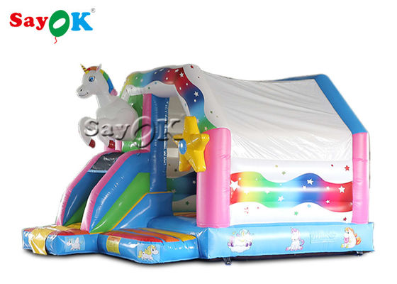 4.9x3.9x3.3 Unicorno rosa casa gonfiabile per bambini