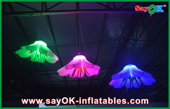 Viola / Verde Giant illuminazione gonfiabile Decorazione Led illuminazione gonfiabile Fiore
