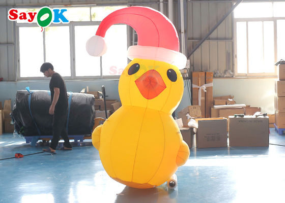 Natale gonfiabile 2m giallo Duck With Hat Courtyard Decoration