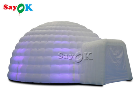 Tenda a cupola igloo gonfiabile bianca con luci a led per eventi di matrimonio