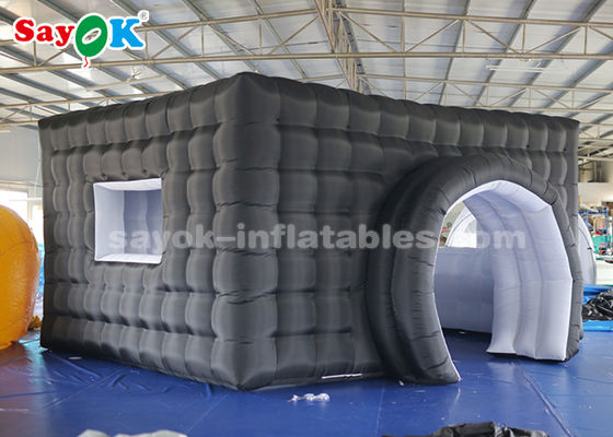 Cabina gonfiabile della foto del partito del nero gonfiabile della tenda con 17 luci cambianti/finestra di colore