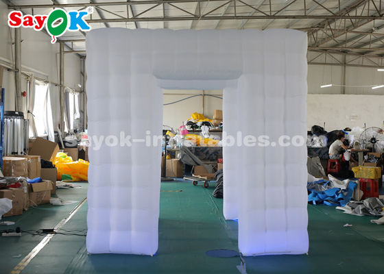 Tenda gonfiabile tre del partito - la cabina gonfiabile 2.5m della foto della porta cuba la luce portatile del LED