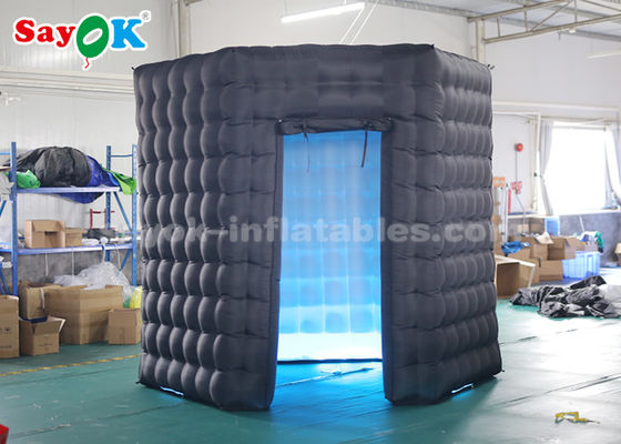 Cabina gonfiabile della foto di esplosione del nero di esagono della tenda del partito per il partito/cabina gonfiabile del LED