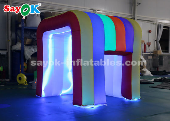 Luce gonfiabile Mini Blow Up Photo Booth di colore LED dell'arcobaleno della tenda del partito per lo SGS ROHS dei bambini
