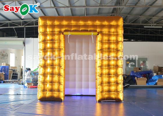 La cabina di evento visualizza la cabina della foto dell'aria di 2.5M Golden Inflatable LED con lo SGS colorato ROHS delle luci