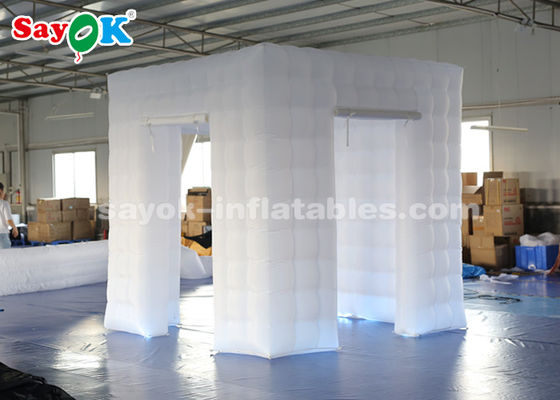 Cabina gonfiabile gonfiabile della foto del cubo delle porte LED del portatile 3 della tenda del partito con 17 colori che cambiano le luci