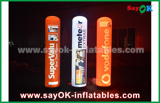 190T Nylon Stoff Inflatabile Illuminazione Decorazione, 2m Pubblicità Pilastro Inflatabile Con Illuminazione LED