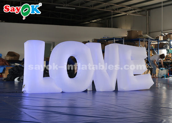 Illuminazione a LED in tessuto bianco Lettera gonfiabile LOVE By Touch Screen Remote Control