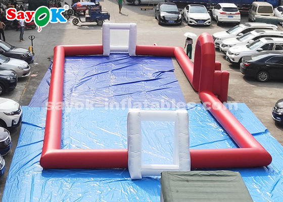 20*8m Tarpaulin in PVC rosso Giochi sportivi gonfiabili Campo da calcio all'aperto