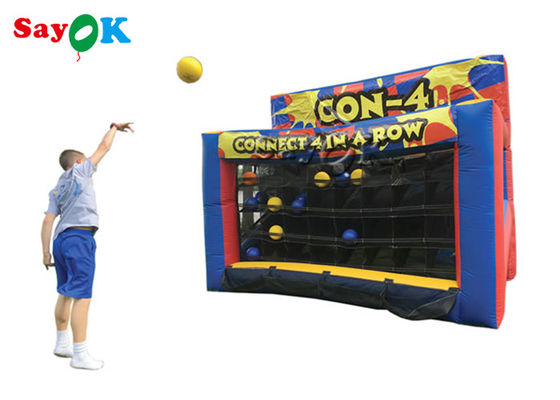 I giochi all'aperto gonfiabili hanno personalizzato 4 in gioco di pallacanestro gonfiabile di carnevale di fila