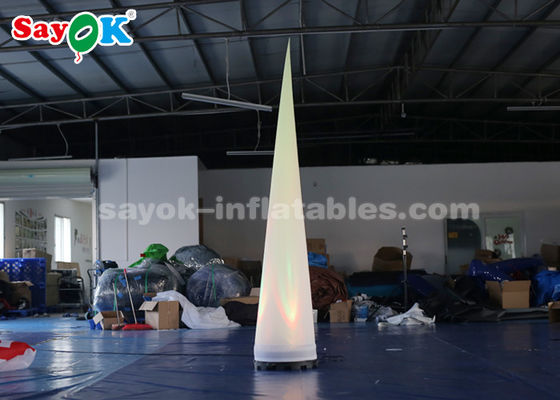 Illuminazione gonfiabile portatile Decorazione Colonna di illuminazione Cone Tessuto bianco