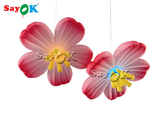 Decorazione appesa Fiore a Led gonfiabile rosa Oxford 1.5m