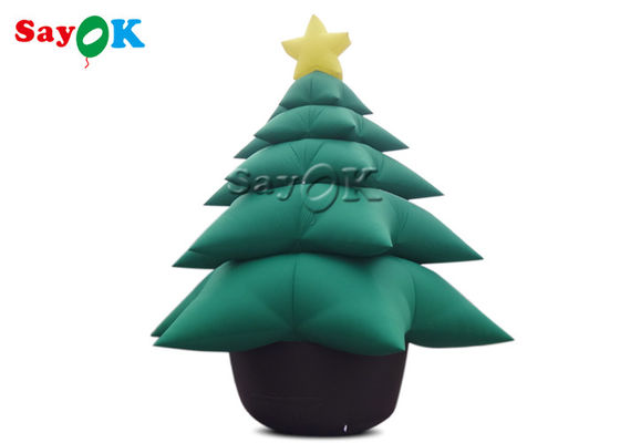 5m Decorazioni di Natale gonfiabili Albero di Natale verde con ornamenti