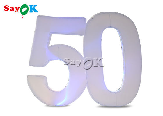 2.5m Illuminazione gonfiabile Decorazione Pubblicità Infiammabile Numero 50 Lettere con LED