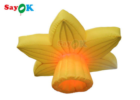 Decorazione gonfiabile di illuminazione gialla da 1,0 m che appende fiori rosa con LED