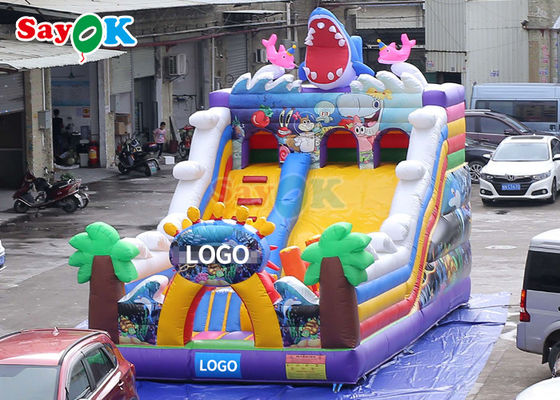 Commerciale Slide gonfiabile Cartone animato Pvc Slide gonfiabile Bouncer Bambini Salto Castello divertimento Slide Corso di ostacoli