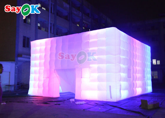 Tenda gonfiabile a cubo d'aria personalizzata Club notturno Photo Booth per matrimoni con luce a LED colorata Tenda gonfiabile ad aria