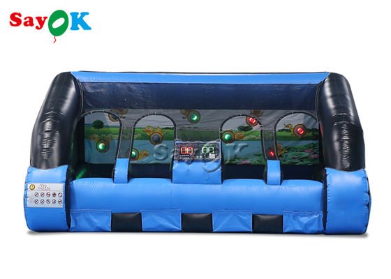 4.5x5x2.6mH Car Shape Inflatable IPS System Shooting Gallery Gioco Nero E Blu